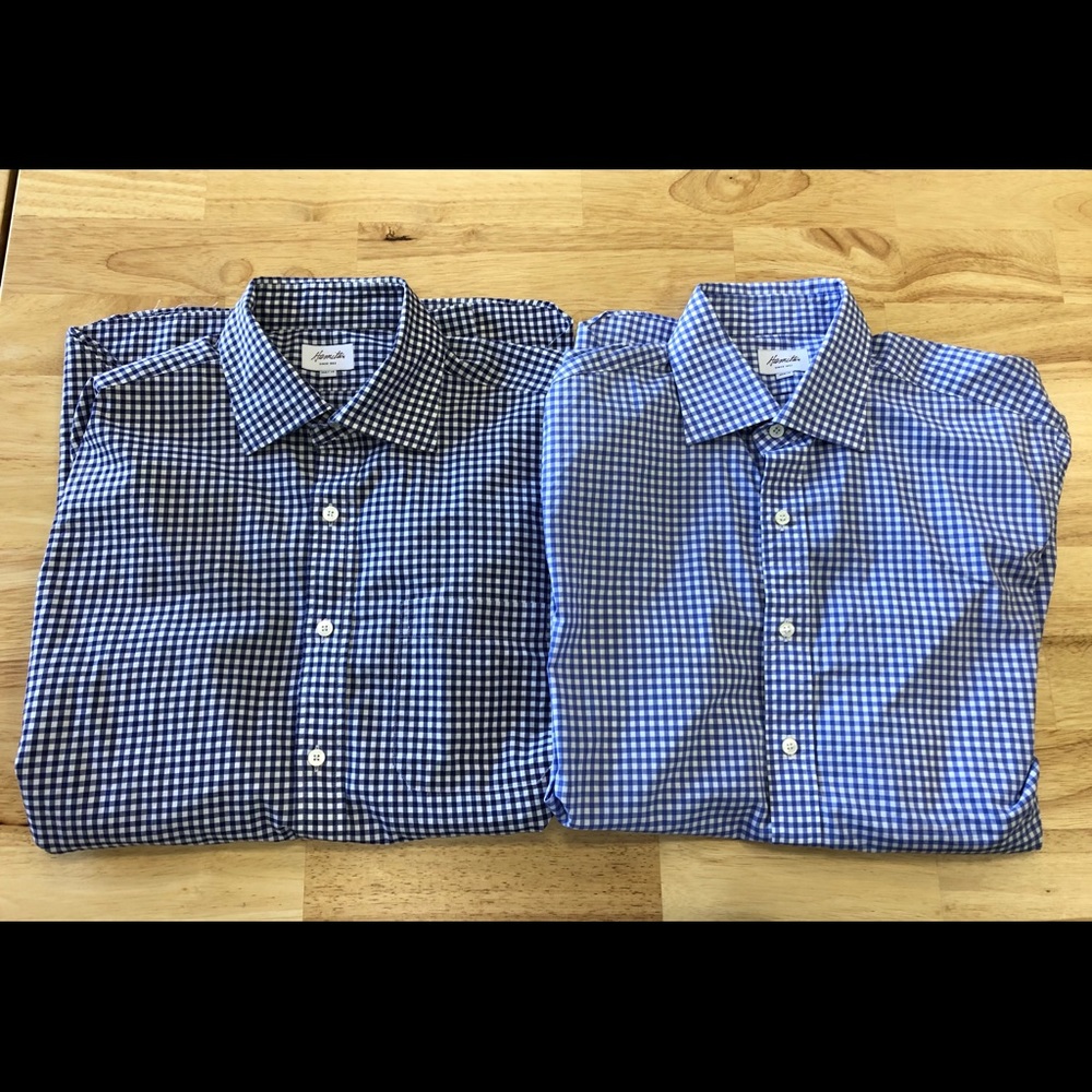 Hamilton Lot of 2 Men’s Microcheck Dress Shirts XL
